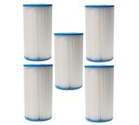 vhbw 5x Cartouches filtrantes remplacement pour Intex filtre type A pour piscine, pompe de filtration - Filtre à eau, blanc / bleu