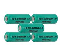 vhbw 5x Cellules de batterie remplacement pour 2/3AAA pour batteries - 400 mAh, 1,2 V, NiMH