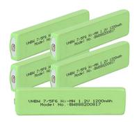 vhbw 5x Cellules de batterie remplacement pour Victor BN-R129 pour baladeur CD, MiniDisc (1100mAh, 1,2V, NiMH), bouton Top, 7/5F6
