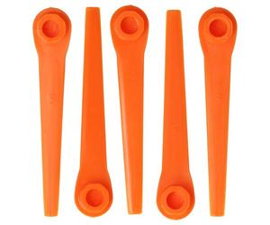 vhbw 5x Lames compatible avec Gardena AccuCut 2417-20, 2417, 400Li 8840, 400Li 8840-20 taille gazon - Lames de rechange, orange, plastique