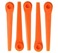 vhbw 5x Lames compatible avec Gardena Comfort-Cut Li18/23R 9825, Li18/23R 9825-20 taille gazon - Lames de rechange, orange, plastique