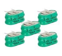 vhbw 5X NiMH Pile Bouton de Remplacement pour Type 2/V150H 3 épingles 150mAh 2,4V Convient pour Les Batteries de modélisme etc.