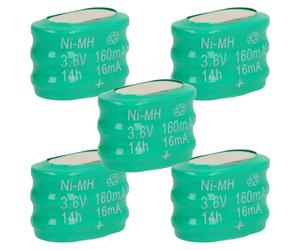 vhbw 5X NiMH Pile Bouton de Remplacement pour Type 3/V150H 150mAh 3,6V Convient pour Les Batteries de modélisme etc.