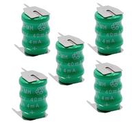 vhbw 5x NiMH pile bouton de remplacement pour type V40H 3 épingles 40mAh 3,6V convient pour les batteries de modélisme etc.