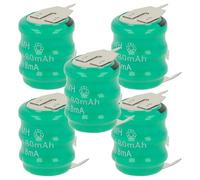 vhbw 5X NiMH Pile Bouton de Remplacement pour Type V80H 3 épingles 80mAh 3,6V Convient pour Les Batteries de modélisme etc.