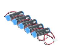 vhbw 5x Pile compatible avec Mitsubishi F1, FX2, FX1, FX, F2, FX2N, FX2C PLC Contrôleur Logique Programmable (1800mAh, 3,6V, Li-SOCl2)