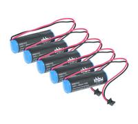 vhbw 5x Piles compatible avec machine-outil CNC Mitsubishi M70, MR-J3 (2600mAh, 3,6V, Li-ion)