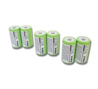 vhbw 6x Batterie NiMH 3000mAh pour PerfectPro radio de chantier, radio extérieure, radio de jardin Fatbox comme Mono D, HR20, KR20, LR20, R20.