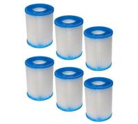 vhbw 6x Cartouche filtrante compatible avec Bestway Flowclear 2.006 l/h, 3.028 l/h piscine pompe de filtration - Filtre à eau, blanc / bleu