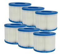 vhbw 6x Cartouche filtrante type VI compatible avec Bestway Lay-Z-Spa Paris, Palm Springs spa, bain à remous - Filtre de rechange bleu / blanc