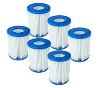 vhbw 6X Cartouches filtrantes Compatible avec Bestway 58386, 58383 Piscine Pompe de Filtration, Filtre à Eau Blanc/Bleu