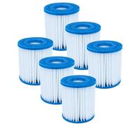 vhbw 6X Cartouches filtrantes Compatible avec Intex 28125EH | pour 28121EH Easy Set Poo piscine pompe de filtration, filtre à eau blanc / bleu