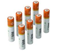 vhbw 8x Batterie AAA micro compatible avec Panasonic KX-TGC463, KX-TGE250, KX-TGE210, KX-TGE220 téléphone fixe sans fil (800mAh, 1,2V, NiMH)