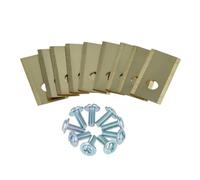 vhbw 9x Lames compatible avec LawnMaster tondeuse - Lames de rechange, or/argenté, apatite de titane