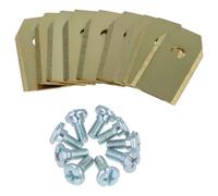 vhbw 9x Lames remplacement pour 577606402, 577606502, 535138801, 535138802 pour tondeuse - Lames de rechange, or / argenté, apatite de titane