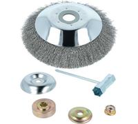 vhbw Brosse à désherber en métal doux compatible avec AL-KO BC301 outil de jardin, débroussailleuse - À mailles fines + kit d'accessoires