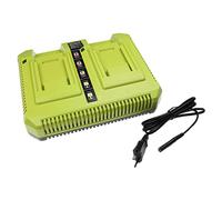 vhbw Chargeur Double Compatible avec Ryobi RY40201A, RY40200 | RY40202, RY40204, RY40210 batteries Li-ion d'outils / de tondeuse, 72 W, 36V