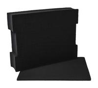 vhbw Insert en mousse avec plaque de fond compatible avec Bosch L-BOXX 136 caisse à outils - mousse personnalisable, noir