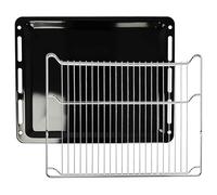 vhbw kit de 2 pièces compatible avec Siemens HB675GBS1/05 | HB676G0S1/28 four - 45,5 x 36,1 / 37,5 x 3 cm - 1x plaque de four, 1x grille