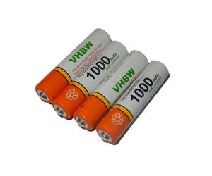 vhbw Lot 4 piles rechargeables AAA HR03 1000mAh compatible avec Grundig 248T Aton CLT-101 Telekom T-Com Sinus 300 302 302i 405 503 503i A205 A405