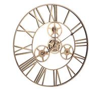 VHJdtE Horloges murales, Horloge Murale en Fer, Chiffres Romains, Mouvement Solaire(A,L)
