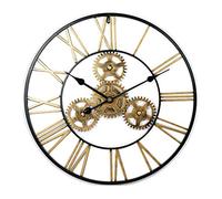 VHJdtE Horloges murales, Horloge Murale en Fer, Chiffres Romains, Mouvement Solaire(C,L)