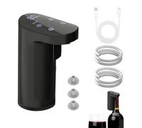 Vhjlfig Carafe à vin électrique avec 2 tuyaux d'aspiration, 3 bouchons de bouteille de vin et câble de charge, distributeur numérique de bouteille d'alcool, dosage réglable, bec verseur électrique