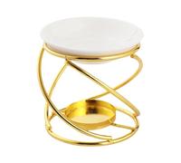 VHKJewE Porte-Bougie Chauffe-Plat élégant en métal for Salon et Chambre à Coucher, décoration de Bureau, Chauffe-Cire(Gold)