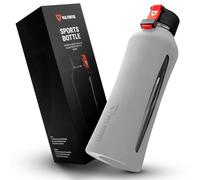 VIA FORTIS® Bouteille en Verre avec Housse en Silicone de Haute Qualité - Bouteille d'Eau pour le Sport, le Fitness, la Gym, le Vélo & le Bureau - Incassable & sans BPA - 550ml