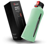 VIA FORTIS Bouteille en Verre avec Housse en Silicone de Haute Qualité - Bouteille d'Eau pour le Sport, le Fitness, la Gym, le Vélo & le Bureau - Incassable & sans BPA - 550ml