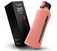 VIA FORTIS Bouteille en Verre avec Housse en Silicone de Haute Qualité - Bouteille d'Eau pour le Sport, le Fitness, la Gym, le Vélo & le Bureau - Incassable & sans BPA - 550ml