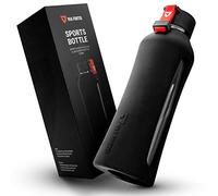 VIA FORTIS® Bouteille en Verre avec Housse en Silicone de Haute Qualité - Bouteille d'Eau pour le Sport, le Fitness, la Gym, le Vélo & le Bureau - Incassable & sans BPA - 550ml