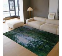 Via Vela Nymphéas Claude Monet Tapis Salle à Manger 60x90cm impressionniste français Vert étang ruisseau Tapis Grand antidérapant avec carpette Douce Salon Chambre