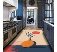 Via Vela Tapis de Cuisine Modernes du Milieu siècle 90x150cm Vase Solaire Art à Poil Bas Pliable Fin résistant aux Taches botaniques antidérapants lavables Sol pour Salon décoratifs