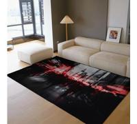 Via Vela Tapis Urbain Abstrait 120x180cm Gratte-Ciel Lignes Motif résistant Taches Salon Chambre Contemporain Fin Dos Caoutchouc Grand