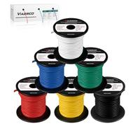 VIABRICO Fil électrique de calibre 8 de 152,4 m, 8 AWG pour voiture, 30,5 m par bobine, 6 couleurs de fil électrique basse tension en aluminium plaqué cuivre, calibre 8, kit de fils de raccordement