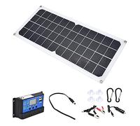 ViaGasaFamido 10W Panneau Solaire Chargeur Kit, 60A Contrôleur Double | Panneau de charge solaire en silicium monocristallin, mainteneur de batterie 12V, alimentation d\'urgence, camping-car,