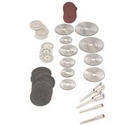 ViaGasaFamido Assortiment de 65 Disques de Découpe pour Verre, Carrelage, | Roues d\'outils rotatifs, ajustement de mandrin à 8 trous, lames de scie en acier trempé, disques de coupe liés à la