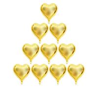 ViaGasaFamido Ballons en Aluminium de 18 Pouces, 10 Pièces, Fermeture Automatique avec des Couleurs Vives, pour Décoration de Mariage et d'anniversaire (En forme de coeur)
