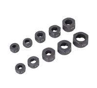 ViaGasaFamido Jeu de Dissolvant D'écrous à Percussion, Outil en Acier à Haute Résistance pour Enlever les écrous Endommagés 9-19mm 10 Pièces