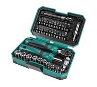 ViaGasaFamido Jeu de Tournevis à Cliquet avec étui de Rangement Compact, Douilles de 10 et 1/4 Pouces en Acier CRV plaqué, Poignée Ergonomique Antidérapante pour les Réparations Domestiques et