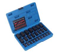 ViaGasaFamido Jeu d'extracteurs de Vis en Acier Cr Mo, Jeu d'extracteurs de Boulons à Tête Hexagonale en Acier Cr Mo, 25 Pièces pour le Retrait des Boulons et des Goujons Endommagés Cassés Lors de