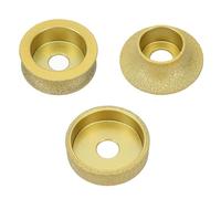 ViaGasaFamido Meule Diamantée à Main à Profil brasé pour Chanfreinage et Bordure, Ensemble de 3 Pièces, Alésage de 20mm pour Carrelage en Pierre