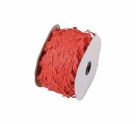 Viahsen Guirlande Feuille Tissu Ruban Guirlande Feuillage Vigne Décorative Bordure Textile Texture Délicate Aspect Naturel pour Accessoires de Mariée Décor de, Red
