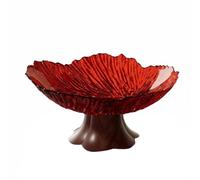 Viahsen Plateau Industriel Bol Fruitier Corbeille sur Pied Organisateur de en Plastique PET Résistant pour Utilisation Adaptée à Salon Cuisine Entrée, Rouge, Base Fleur