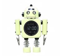 Viahsen Réveil Enfant Numérique Réveil Table Horloge Chevet Écran Grand Chiffres Veilleuse Intégrée Design Ludique Aide Organisation Quotidienne Matériaux, Jaune