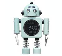 Viahsen Réveil Enfant Numérique Réveil Table Horloge Chevet Écran Grand Chiffres Veilleuse Intégrée Design Ludique Aide Organisation Quotidienne Matériaux, Vert Herbe