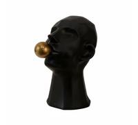 Viahsen Sculpture en Résine Tête Qui Souffle des Bulles Fusionnant Art Moderne et Fantaisie Statuette à Facettes Géométriques Décorative Élégante Adaptée aux, Blanc