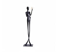 Viahsen Sculpture Femme Lectrice Figurine Lecture Statue Femme Moderne Décoration Bureau Design Épuré en Métal Surface Lisse Adaptée aux Étagères Table d'Entrée Lecture, Black
