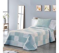 VIALMAN Couvre-lit léger Bouti Sofia 21 pour lit Double de 160 cm | Couvre-lit 160 | Taille du Quilt 250 x 270 cm, Couleur Bleu